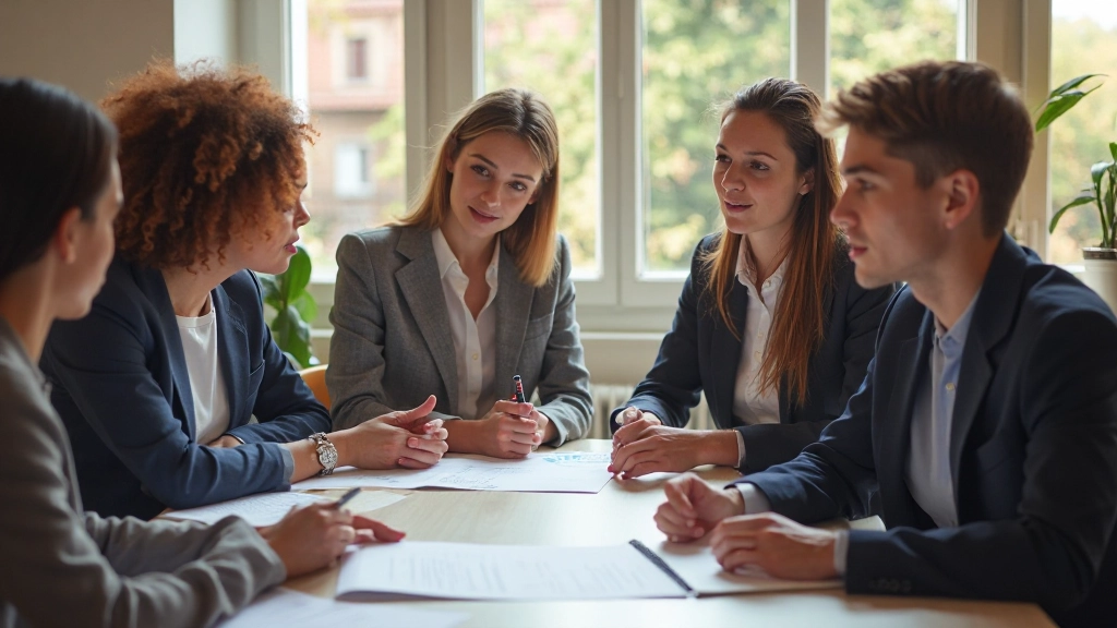 Grupo de profissionais em Portugal participando de sessão de desenvolvimento de inteligência emocional com facilitador