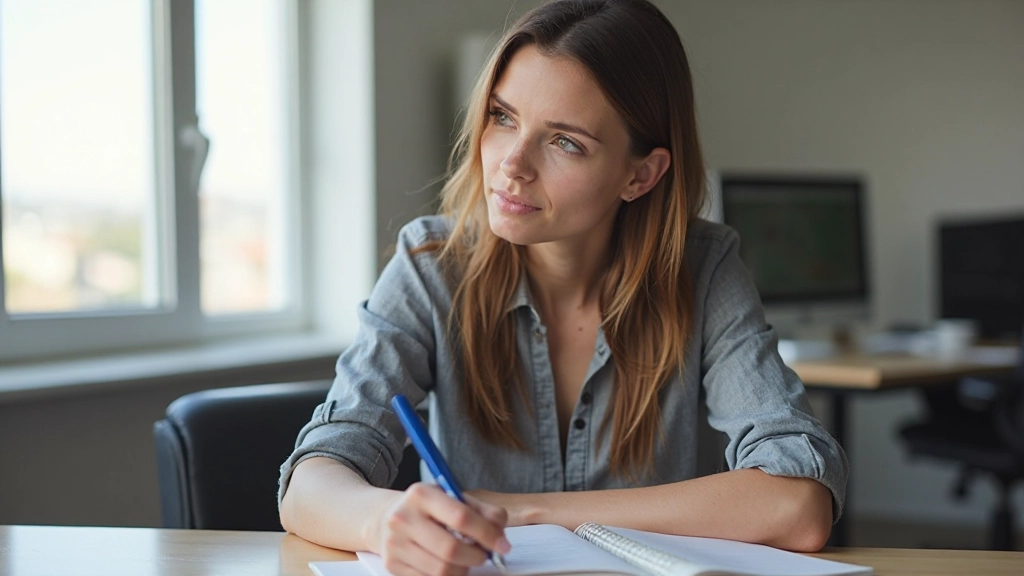 Profissional praticando meditação e inteligência emocional em espaço calmo e bem iluminado